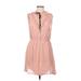 ASOS Casual Dress - Mini Plunge Sleeveless: Pink Print Dresses - Women's Size 8