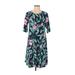 Old Navy Casual Dress - A-Line Crew Neck Short sleeves: Green Floral Dresses - Women's Size Medium