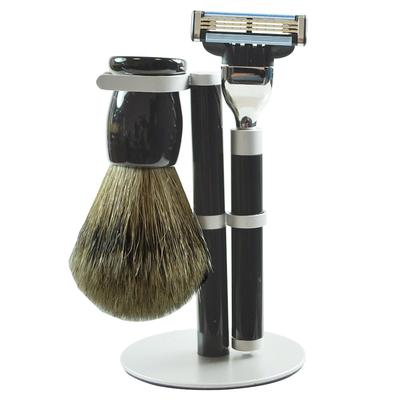 Golddachs 3-teiliges Rasierset Griffarbe schwarz/mattsilber 1 pc. Image