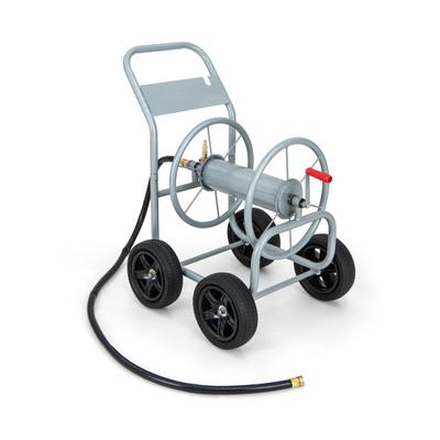 Costway Garden Hose Reel Cart Holds 330ft of 3/4 Inch or 5/8 Inch Hose-Silver