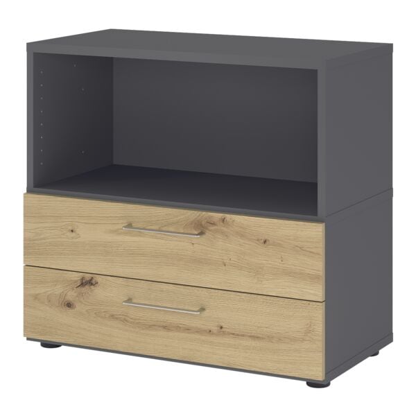 HAMMERBACHER Regalschrank »Flexwall« 80 cm breit 2 OH grau, 80x74.8x40 cm