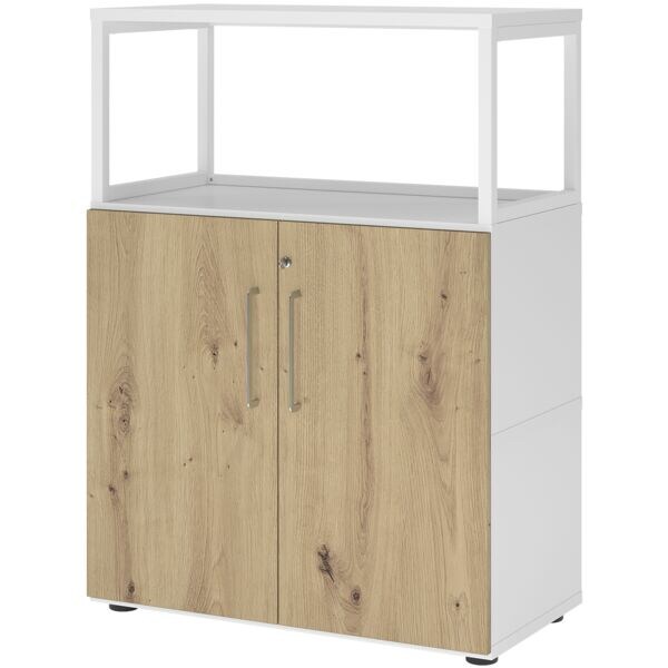 HAMMERBACHER Regalschrank »Flexwall« 80 cm breit 3 OH Stahlrahmen weiß, 80x110x40 cm