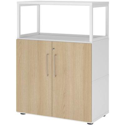 HAMMERBACHER Regalschrank »Flexwall« 80 cm breit 3 OH Stahlrahmen weiß, 80x110x40 cm Image