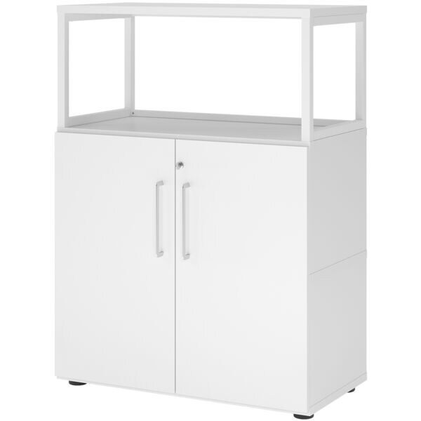 HAMMERBACHER Regalschrank »Flexwall« 80 cm breit 3 OH Stahlrahmen weiß, 80x110x40 cm