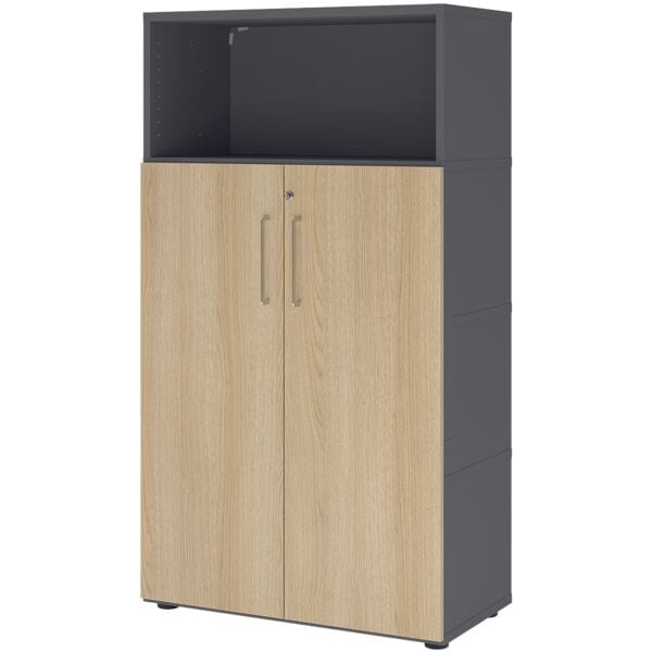 HAMMERBACHER Regalschrank »Flexwall« 80 cm breit 4 OH grau, 80x145.2x40 cm