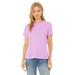 Bella + Canvas 6416 Women's Relaxed Jersey Short-Sleeve T-Shirt in Heather Prism Lilac size Medium | Triblend 6413, 6400CVC, 6400, BC6413, BC6400CVC, B6400, BC6400