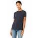 Bella + Canvas 6416 Women's Relaxed Jersey Short-Sleeve T-Shirt in Heather Navy Blue size 3XL | Ringspun Cotton 6413, 6400CVC, 6400, BC6413, BC6400CVC, B6400, BC6400