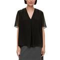 Shirtbluse S.OLIVER BLACK LABEL Gr. 40, grau (grey, black) Damen Blusen kurzarm