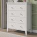 Four Drawer Concise Style White Solid Wood