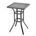 24 Inch Patio Bar Height Table with Aluminum Tabletop and Adjustable Foot Pads - 24" x 24" x 37"