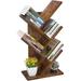 4-Tier Tree Bookshelf,Cd/Magazine/Book Wood Storage Rack