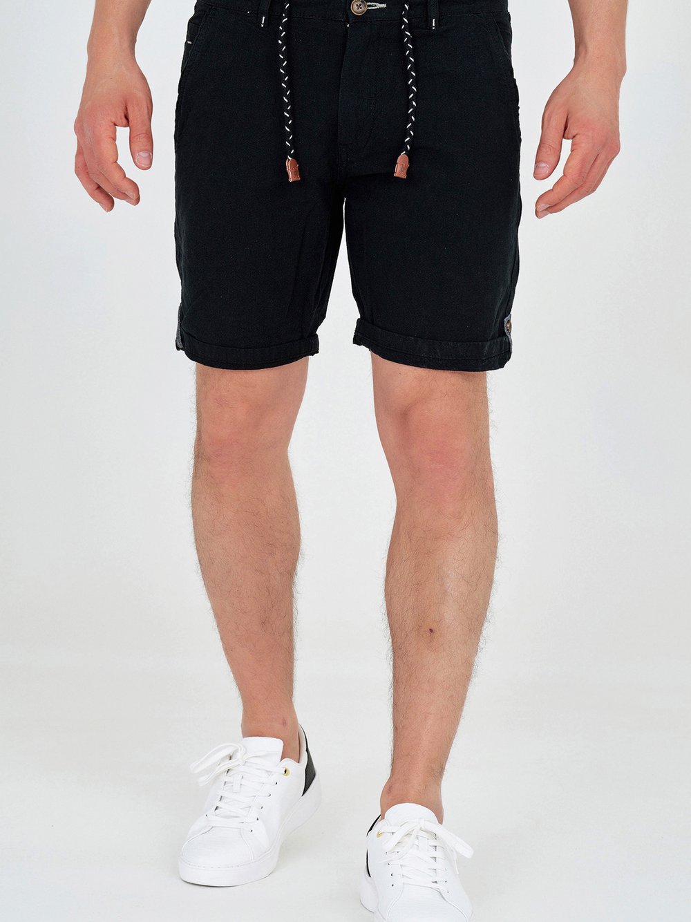 Indicode Shorts Leinen Herren schwarz, L Image