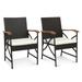 Set of 2/4 Patio Wicker Dining Chairs with Soft Zippered Cushion - 24.5" x 22" x 35" (L x W x H)