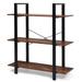 3-Tiers Bookshelf Industrial Bookcases Metal Frame Shelf Stand - 35.5"L x 13"W x 40"H