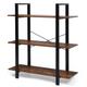 3-Tiers Bookshelf Industrial Bookcases Metal Frame Shelf Stand - 35.5"L x 13"W x 40"H