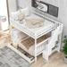 Classic Elegant Full over Full Bunk Bed with Two Drawers and Storage