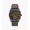 Fossil Men's Machine Mid-Size Chronograph Brown Leather Watch