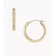 Fossil Outlet Women's Gold-Tone Stainless Steel Hoop Earrings - Gold-Tone