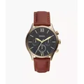 Fossil Outlet Men's Fenmore Multifunction Brown Leather Watch
