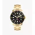 Fossil Men's Fossil Blue GMT Gold-Tone Stainless Steel Watch