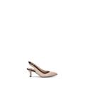 PERLAMARINA Slingback donna beige/nera in pelle