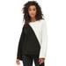 Plus Size Women's Colorblock Pullover Sweater by ellos in White Black (Size 30/32)