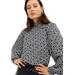 Plus Size Women's Pleated Blouson Sleeve Blouse by ellos in Black White Geo (Size 18/20)