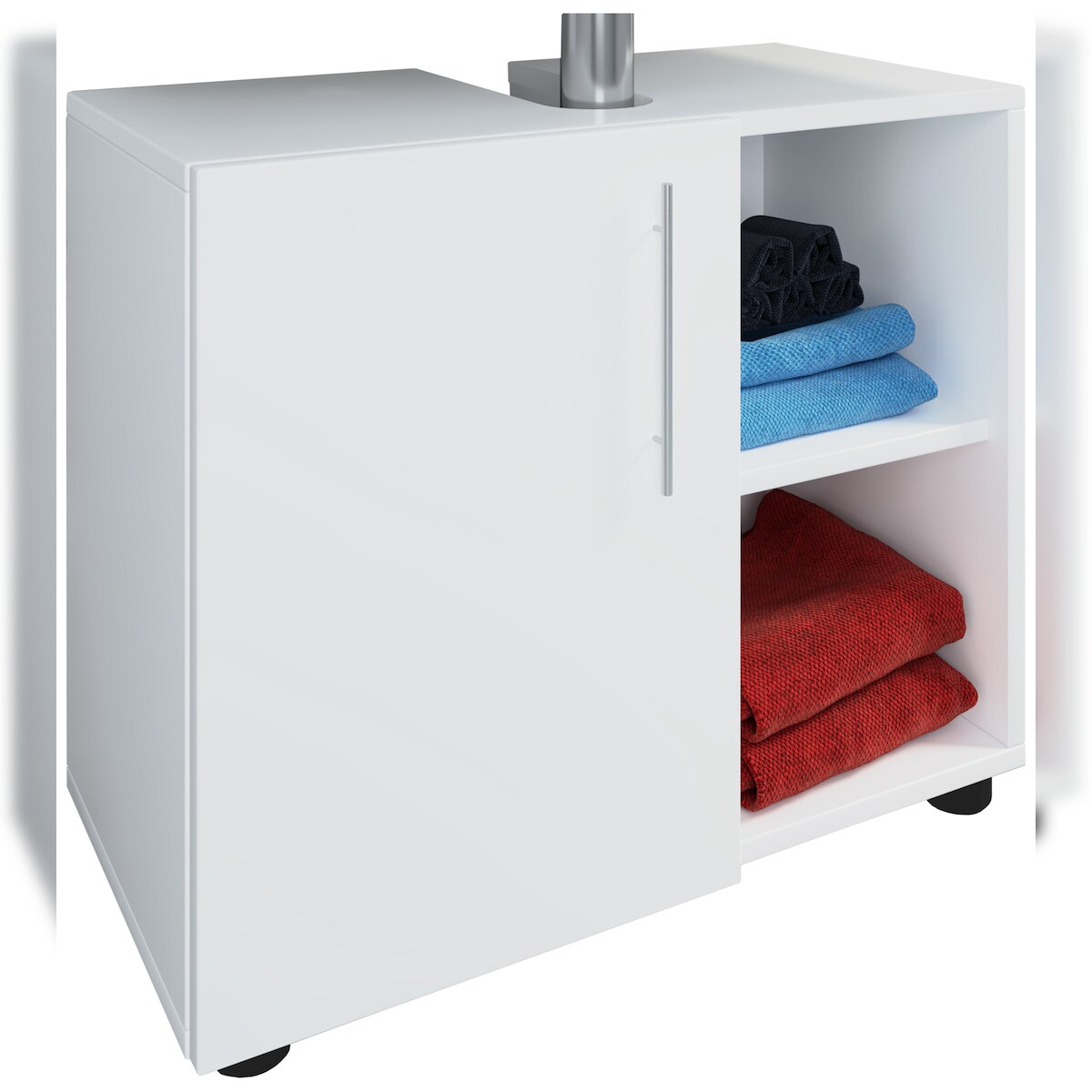 VCM Badmöbel Waschbeckenunterschrank Flandu Weiß H. 51 x B. 60 x T. 30 cm Image