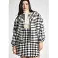 Plus Size Women's Houndstooth Bomber Jacket by ELOQUII in Houndstooth (Size 14)