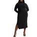 Plus Size Women's Sheer Panel Fitted Dress by ELOQUII in Black Onyx (Size 14)