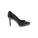 Tahari Heels: Slip On Stiletto Minimalist Black Solid Shoes - Women's Size 9 - Round Toe