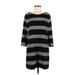 J.Crew Casual Dress - Shift Scoop Neck 3/4 sleeves: Black Print Dresses - Women's Size Medium