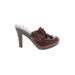 MICHAEL Michael Kors Mule/Clog: Brown Print Shoes - Women's Size 5 1/2 - Round Toe
