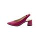 NALLY Damen Slingback-Pumps aus Leder, Rot, 36 EU