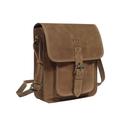 RHB Leather Crossbody Bag for Women - Sturdy Vintage Messenger Bag for Men with Adjustable Flap Fits IPad 11 inches (Distressed Tan)