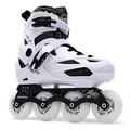 Inline Skates Adult Kids Adjustable Roller Blades Men Women Rollerskates With Spring Shock Absorption 5 Size Of The Shoe Boots For Childrens,White-M(40-44)