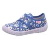 Hausschuh SUPERFIT "BILL WMS: Mittel", Kinder, Gr. 34, blau (blau, kombiniert), Baumwolle, casual, Schuhe, Klettschuh mit Klettverschluss, Größenschablone zum Download