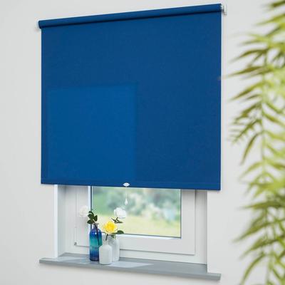 Springrollo LIEDECO "Uni" Gr. 3, blau (dunkelblau, bitte auswählen), B:232cm H:180cm, Kunststoff, Metall, Polyester, Rollos, Rollowelle 36 mm, starke Feder Image