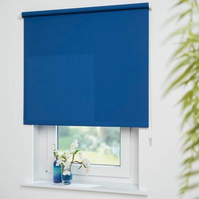 Seitenzugrollo LIEDECO "Uni" Gr. 2, blau (dunkelblau, bitte auswählen), B:222cm H:180cm, Kunststoff, Metall, Polyester, Rollos, Welle 36 mm stabiler Kettenzug Image