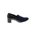 Munro American Heels: Loafers Chunky Heel Work Blue Solid Shoes - Women's Size 8 - Round Toe