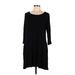 Thyme and Honey Casual Dress - Sheath Scoop Neck 3/4 sleeves: Black Solid Dresses - Women's Size Medium