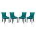 Modway Marquis Side Chair Dining Chair Faux Leather/Upholstered in Blue | 39.5 H x 38 W x 24 D in | Wayfair 889654151630