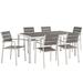 Modway Shore Rectangular 6 - Person Outdoor Dining Set Wood in Brown/Gray | Wayfair 889654090977