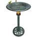 Charlton Home® Biaver Solar Lighted Birdbath Resin in Green | Wayfair C22C0D35D74C4E909F35C923BF5DE596