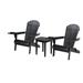 Rosecliff Heights Awwab Solid Wood Folding Adirondack Chair w/ Table Wood in Black | 35 H x 28 W x 32 D in | Wayfair
