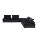 Black Reclining Sectional - Everly Quinn Zenaida 5 - Piece Upholstered Sectional Velvet, Wood | 120 W x 120 D in | Wayfair