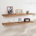 Gracie Oaks Zahriah 2 Piece Pine Solid Wood Wall Mounted Floating Shelf Wood in White/Brown | 1.3 H x 36 W x 5.7 D in | Wayfair