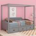 Red Barrel Studio® Tanzila Twin Size Wooden Canopy Daybed | Wayfair 516F97D196EF4D12814870B866C2EF47