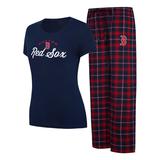 Women's Concepts Sport Navy/Red Boston Red Sox Arctic T-Shirt & Flannel Pants Sleep Set