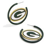 BaubleBar Green Bay Packers Enamel Hoop Earrings